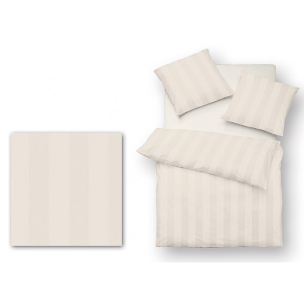 Hotel Dekbedovertrek Satijnstreep - 1 persoons - 140 x 200/220 cm - Creme main product photo