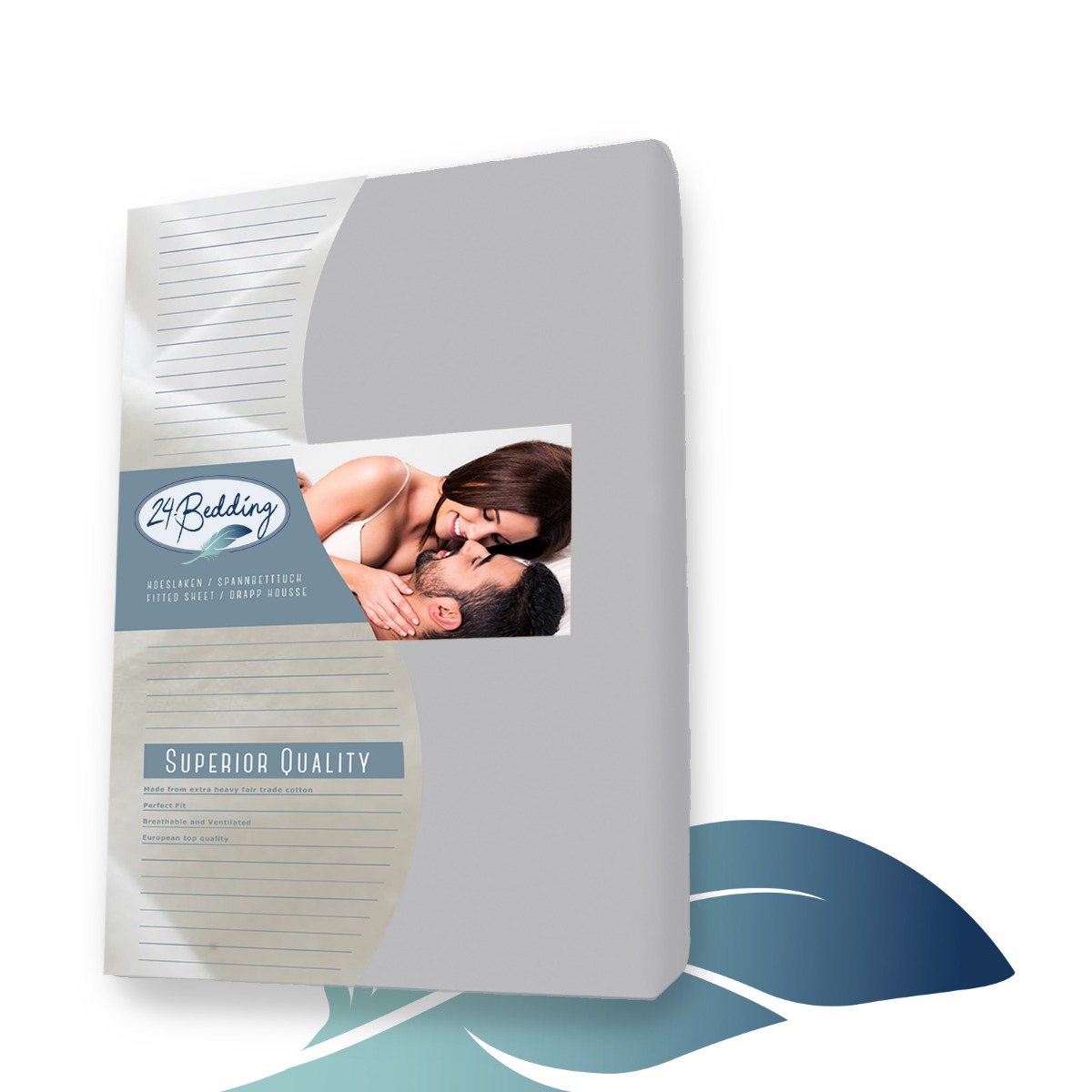 Drap-housse en Éponge extensible 160x220 cm Gris argent main product photo