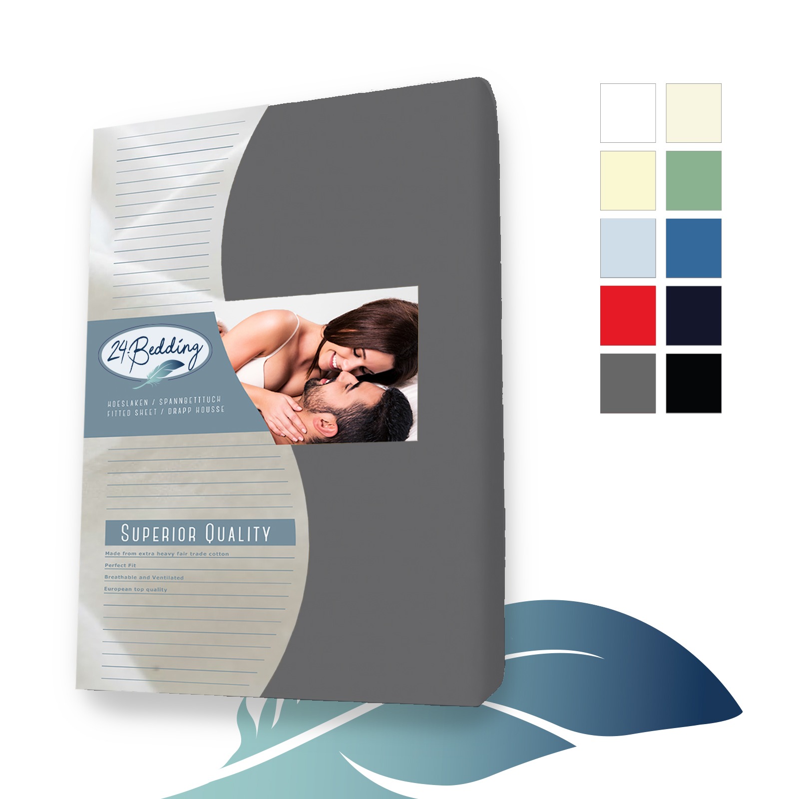 2-er pack!! Frottee Spannbettlaken Spannbetttuch 90 x 200 cm dunkel Grau main product photo