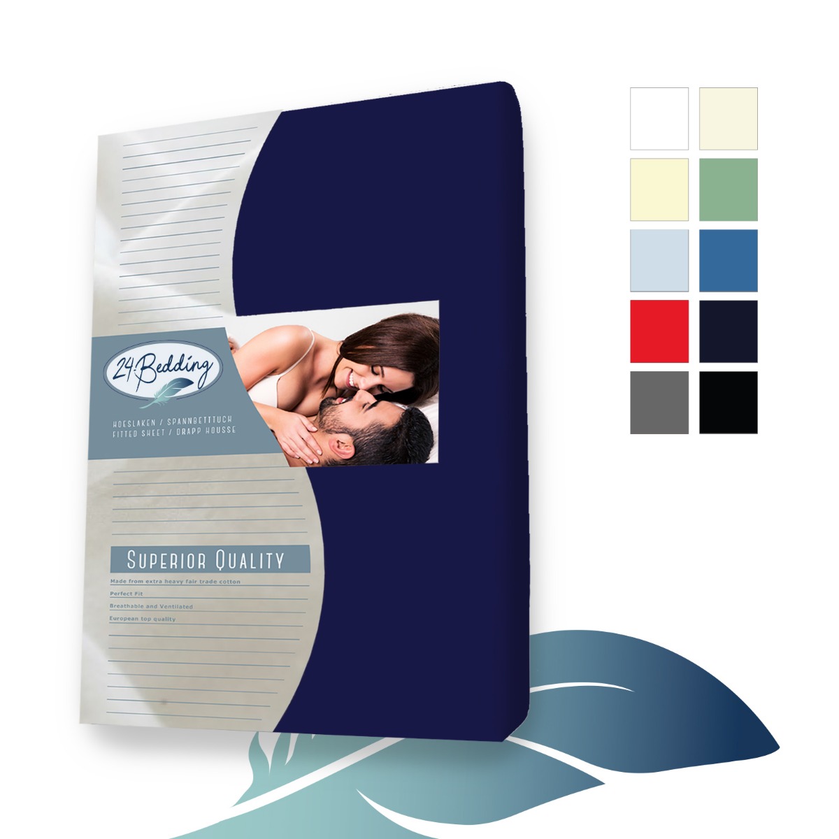 Drap-housse en Éponge extensible 100x200 cm Marine main product photo