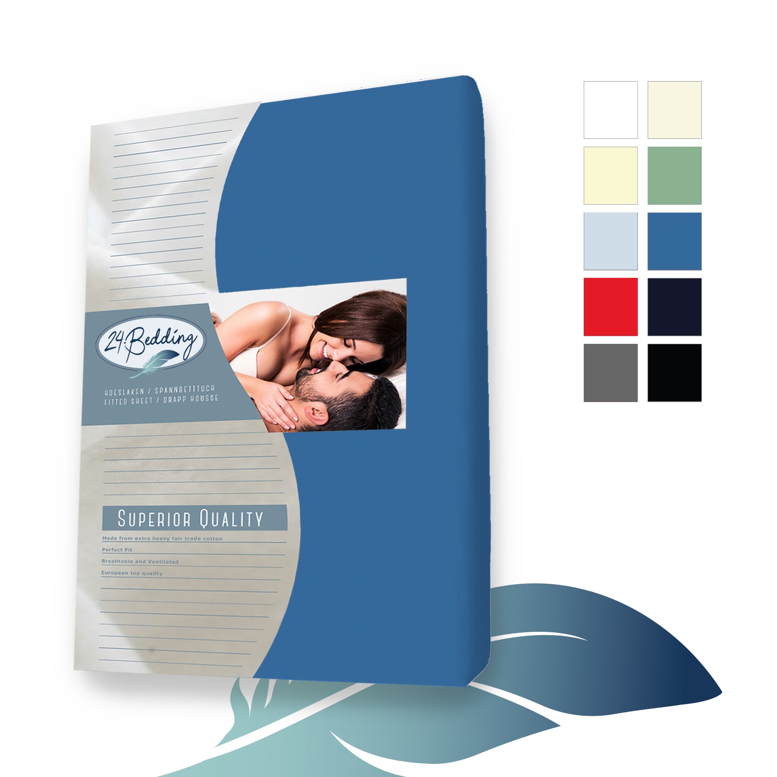 Stretch terry fitted sheet 180 x 220 cm royal Blue main product photo