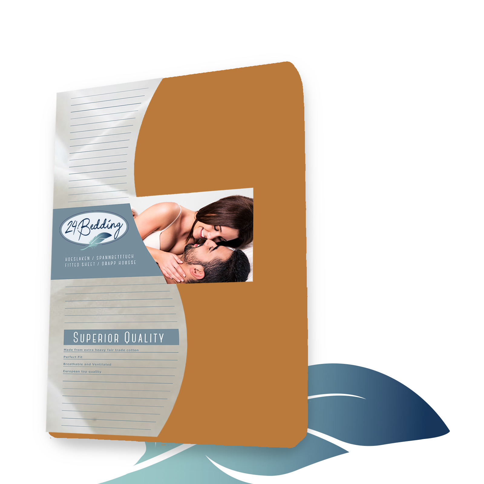 Sábana bajera de Jersey doble 120 x 220 cm Coñac main product photo
