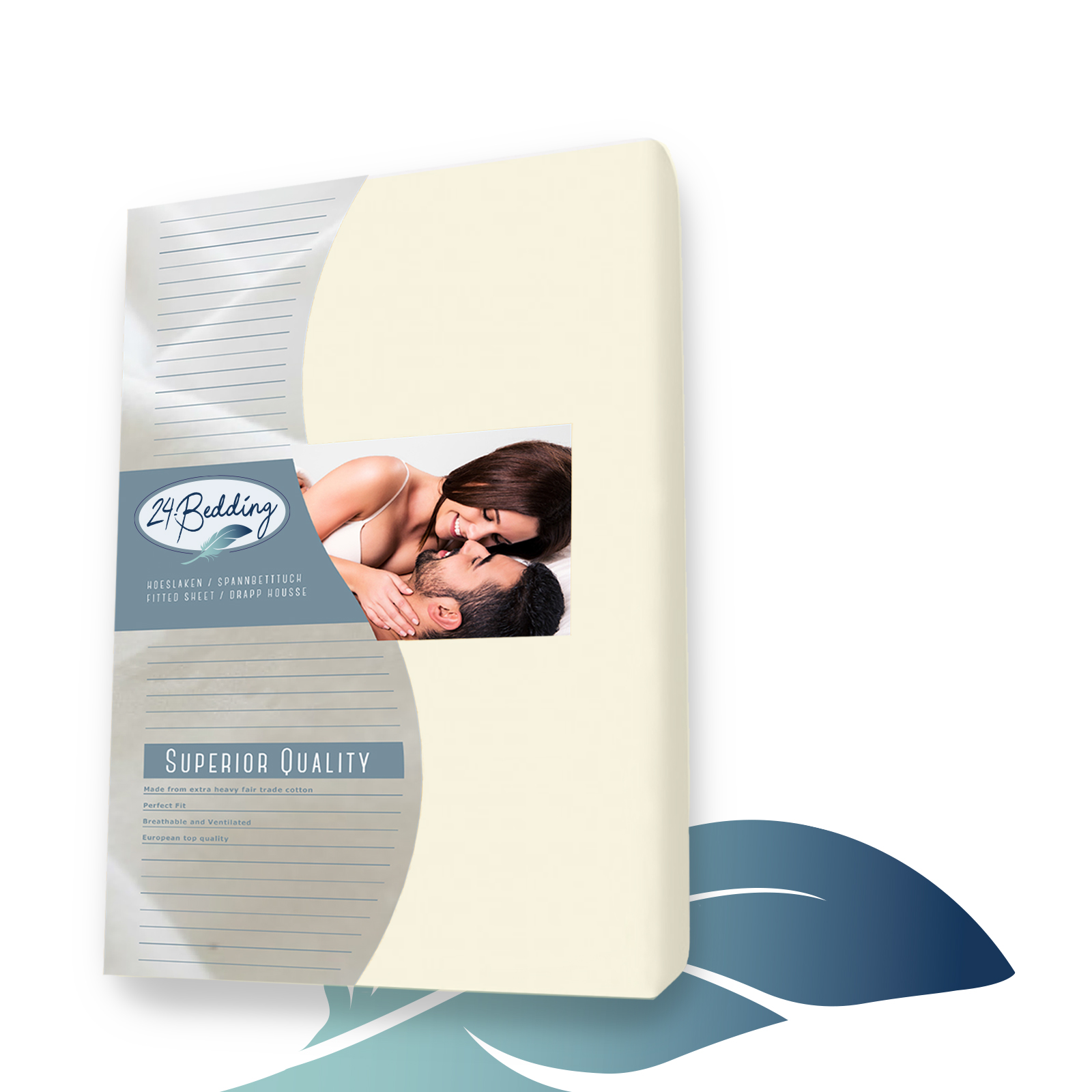 Doppel Jersey split topper spannbettlaken - Spannbetttuch - 160 x 200 cm - Beige main product photo