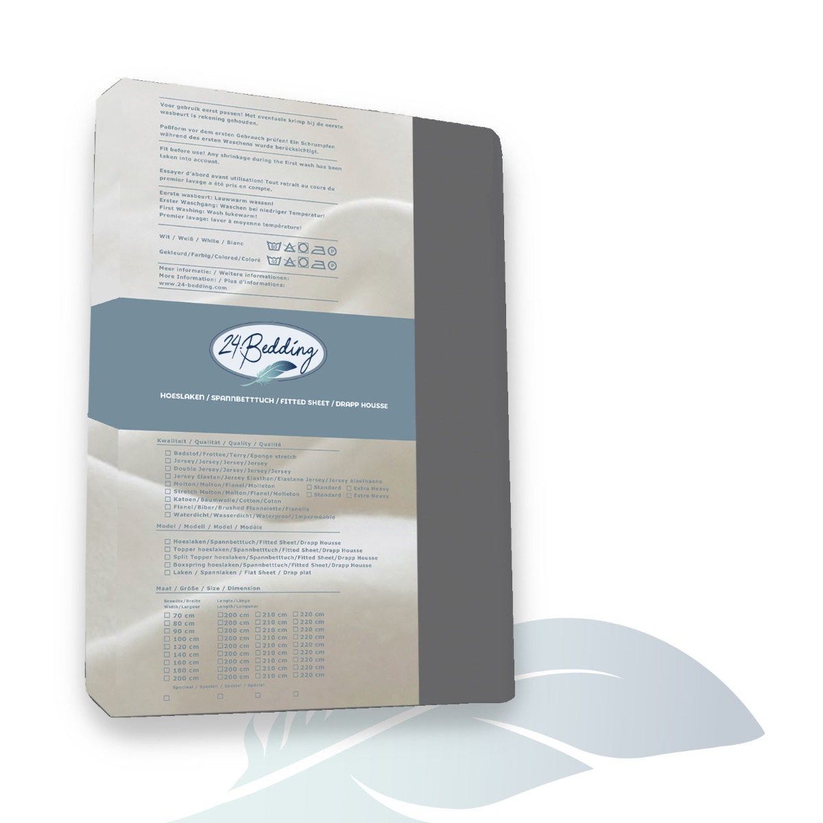 Paquet double!! - Drap-housse pour surmatelas en Coton 90 x 210 cm anthracite main product photo