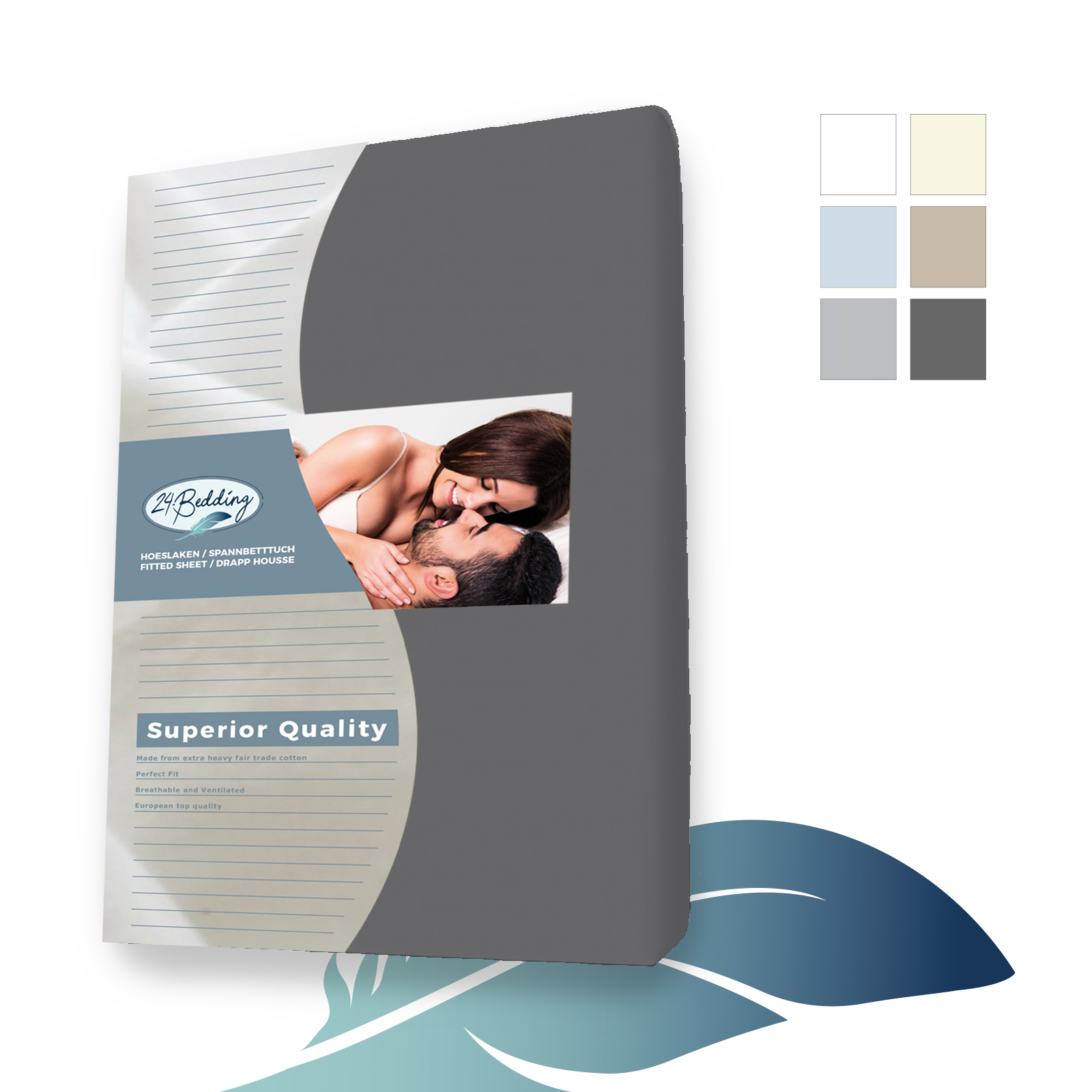 2-er Pack!! - Doppel Jersey interlock spannbettlaken - Spannbetttuch 90 x 200 cm dunkel Grau main product photo