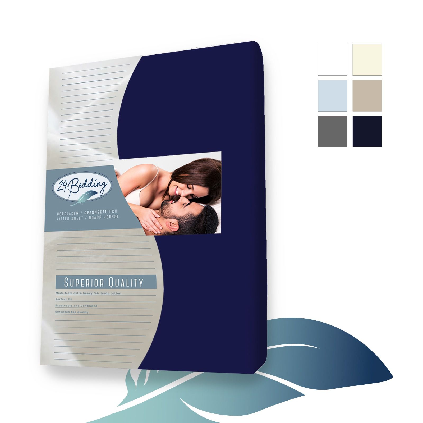 Doppel Jersey split topper spannbettlaken - Spannbetttuch - 200 x 200 cm - Marine main product photo