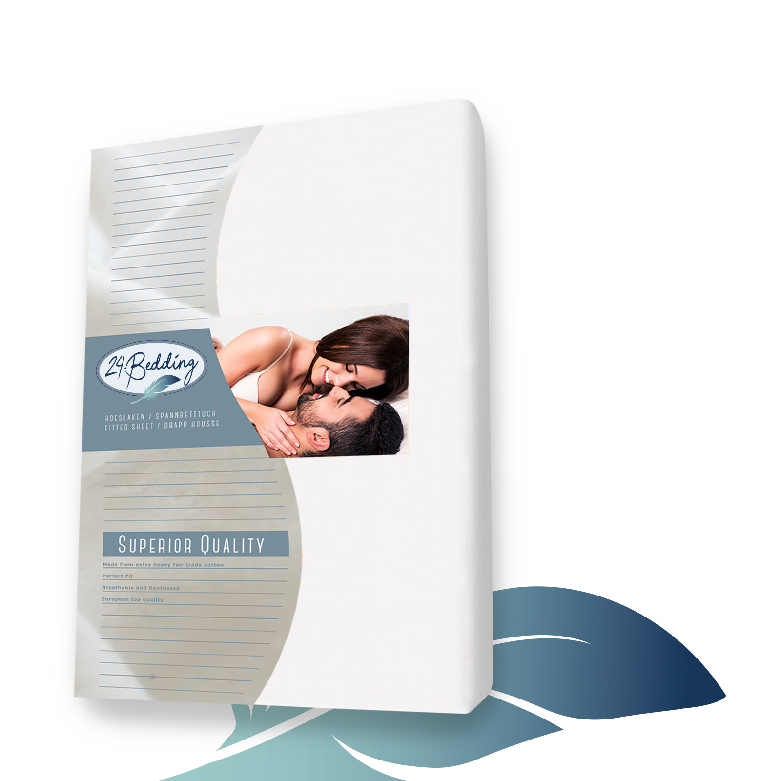 Drap-housse surmatelas - Jersey Double - 140 x 210 cm - Blanc main product photo