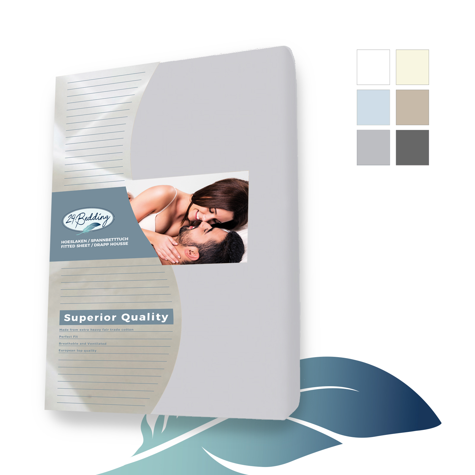 Dubbel Jersey-Topper Hoeslaken - 80 x 220 cm - zilver Grijs