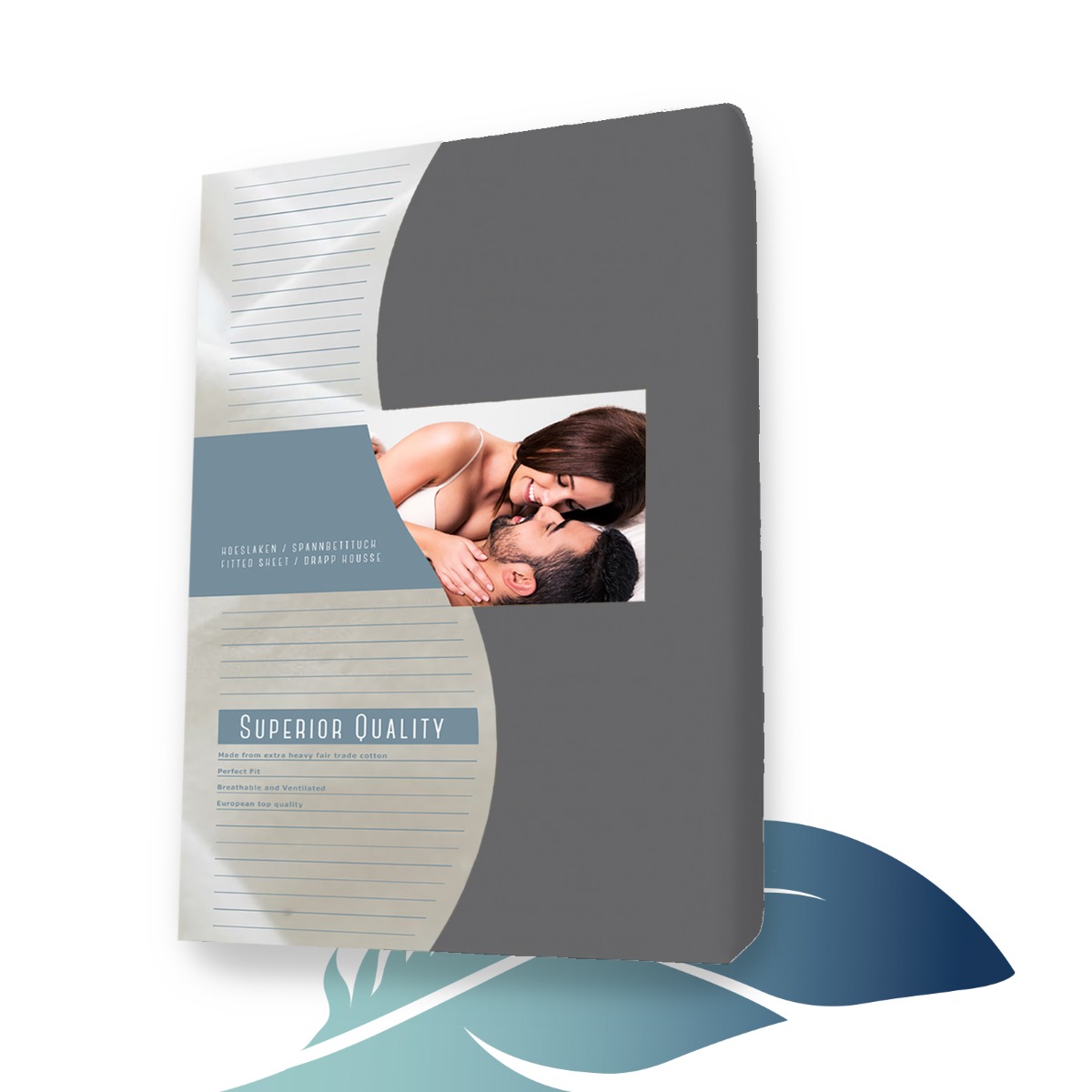 Biber / Flanell Topper Spannbettlaken 90 x 210 cm Anthrazit main product photo