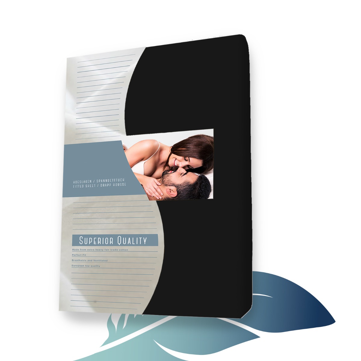 Biber / Flanell Spannbettlaken 160 x 200 cm Schwarz main product photo