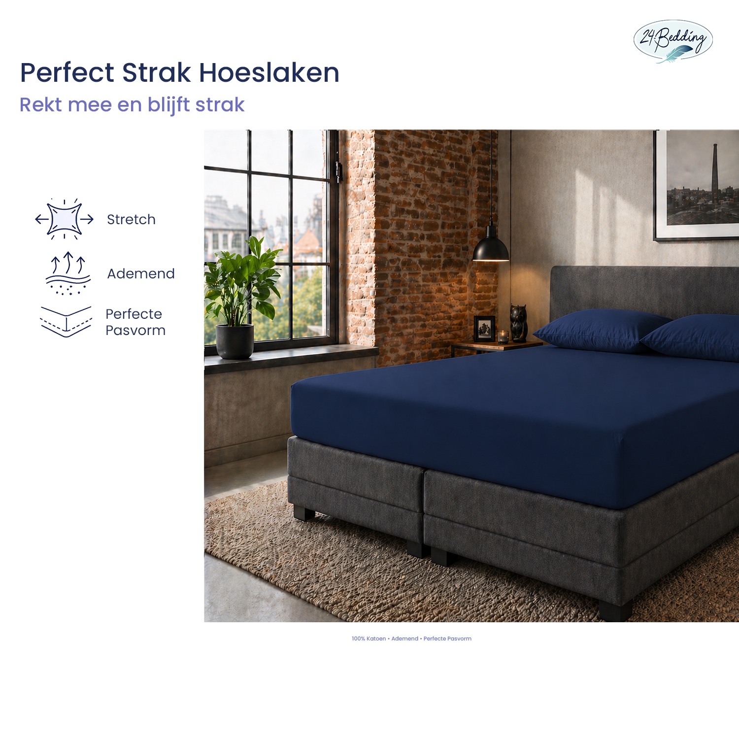 Paquete doble!! - Sábana bajera de Jersey Lycra Elastano 80 x 200 cm Marina main product photo