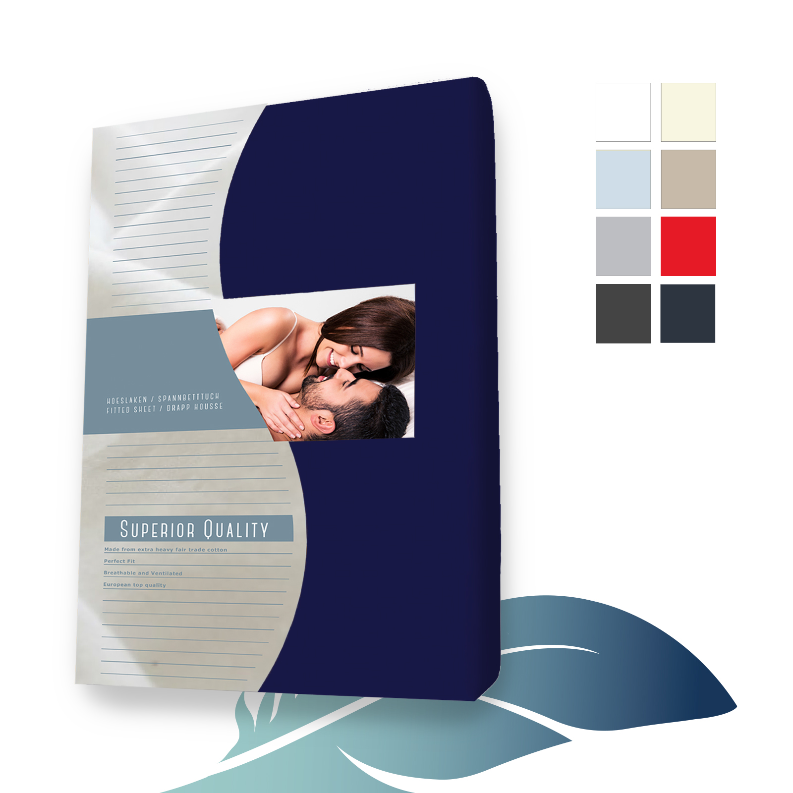 Sábana bajera de Jersey Lycra Elastano 120 x 210 cm Marina main product photo