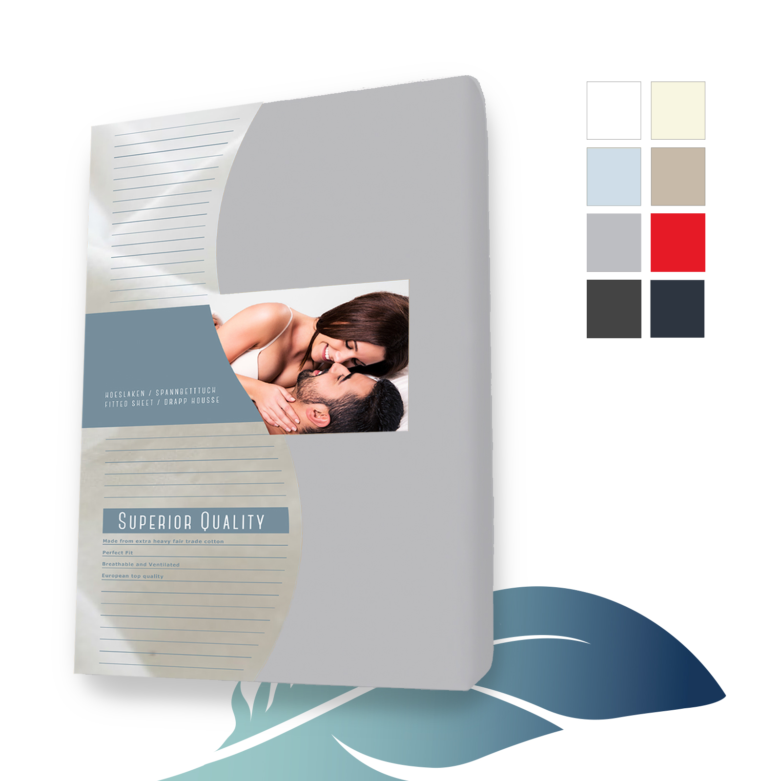 2-er pack!! Mako Jersey Elasthan Spannbettlaken - Spannbetttuch 70 x 200 cm silber Grau main product photo