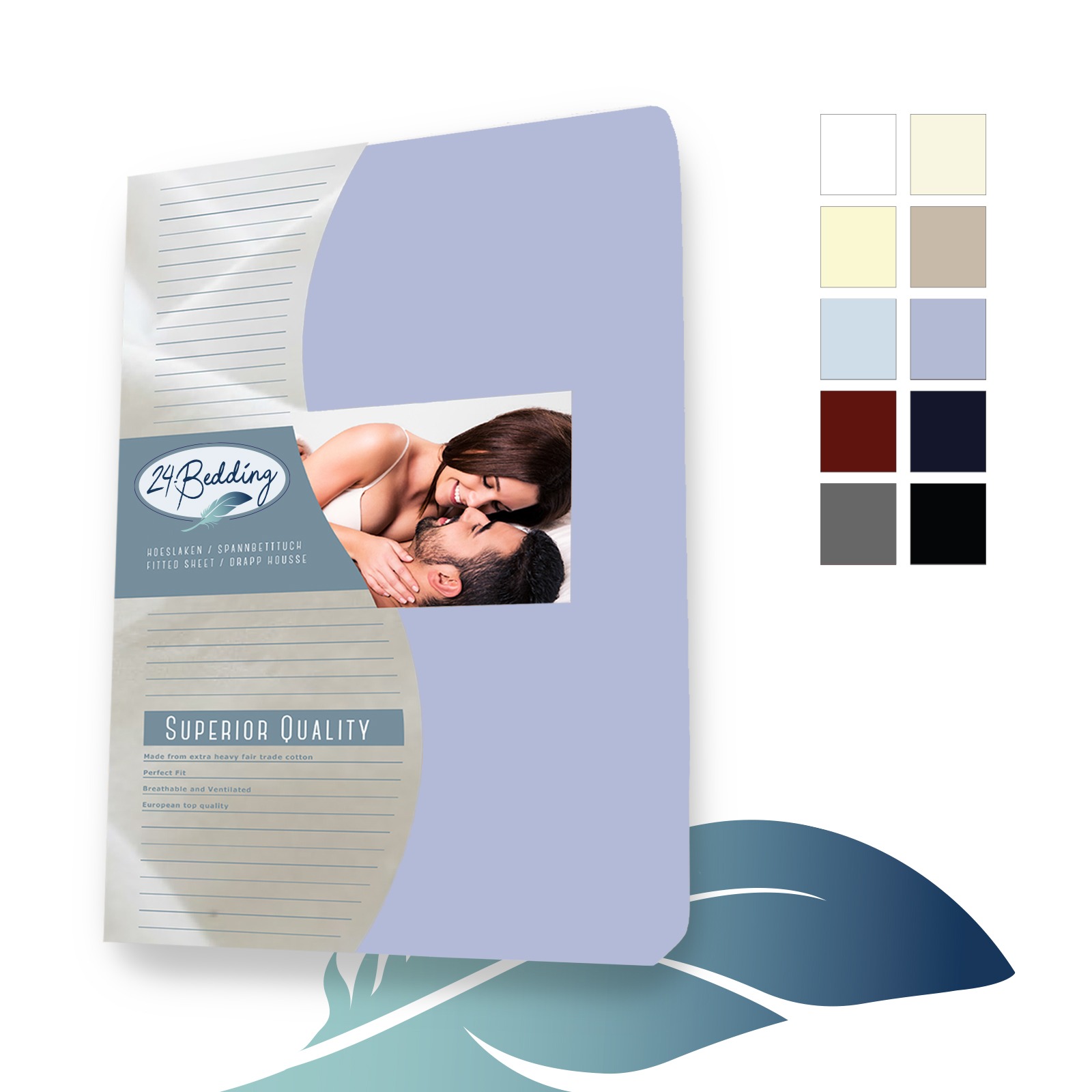 Jersey fitted sheet 90 x 220 cm medium Blue main product photo