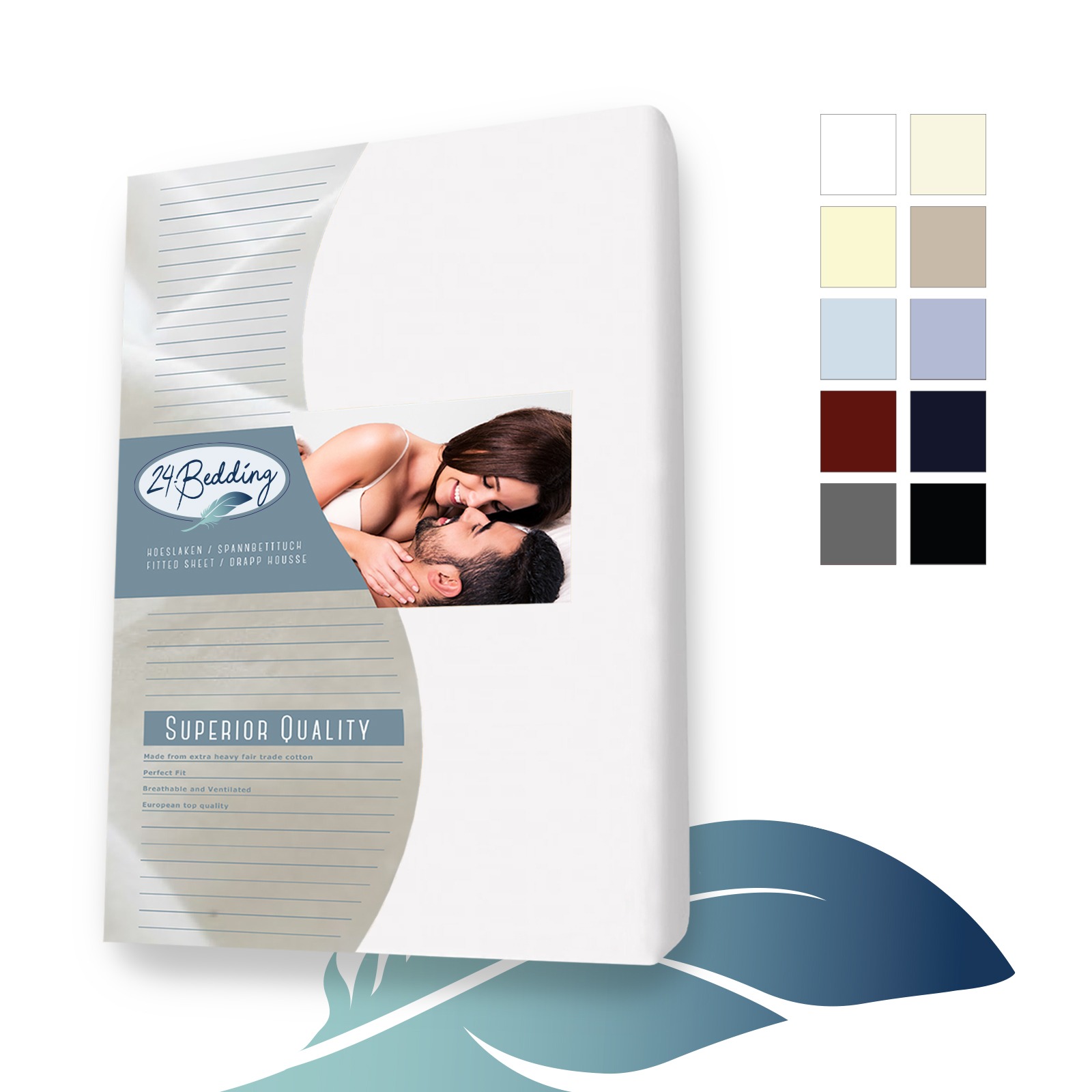 Drap-housse en jersey 70 x 200 cm Blanc main product photo