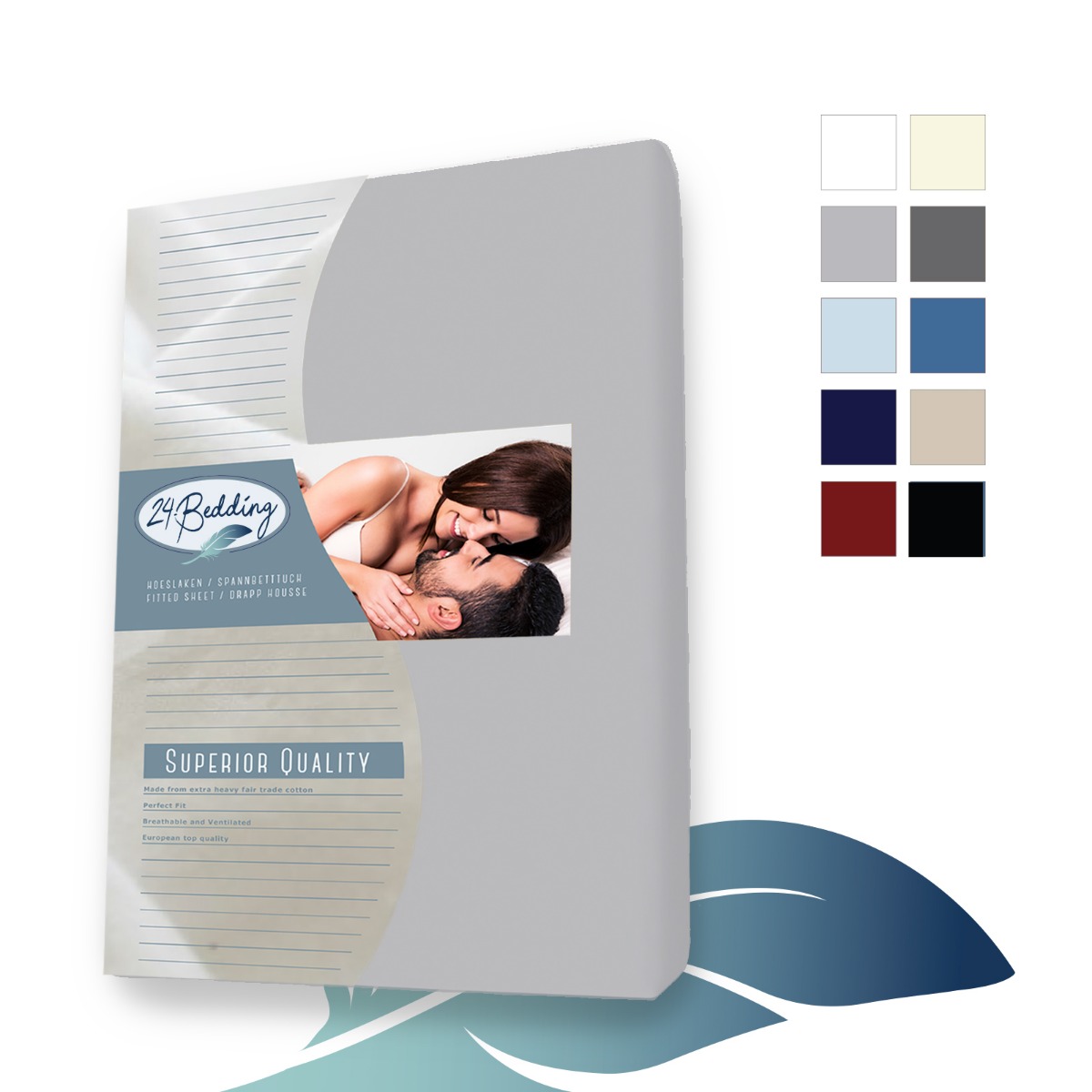 Sábana bajera de Jersey 200 x 220 cm Gris Plata main product photo