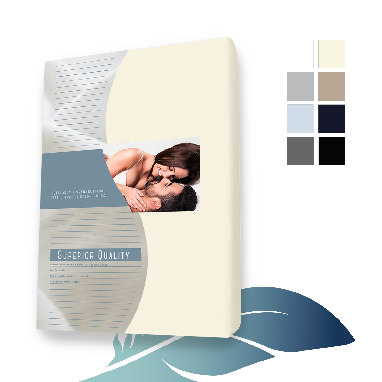 Jersey Splittopper Spannbettlaken - Spannbetttuch 200 x 210 cm Beige main product photo