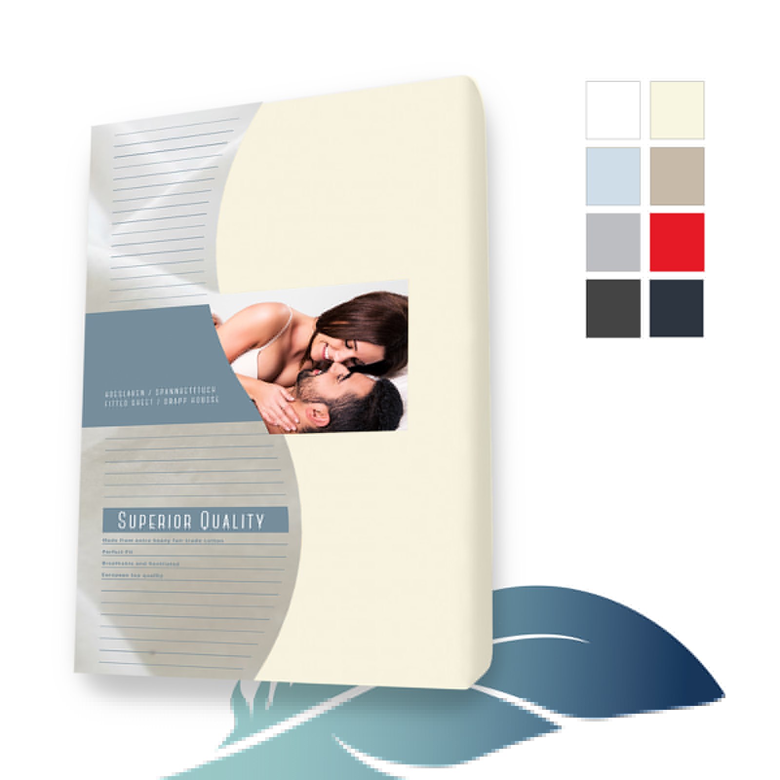 Lenzuolo con angoli split topper in Jersey Lycra Elastan 160 X 220 cm Beige main product photo