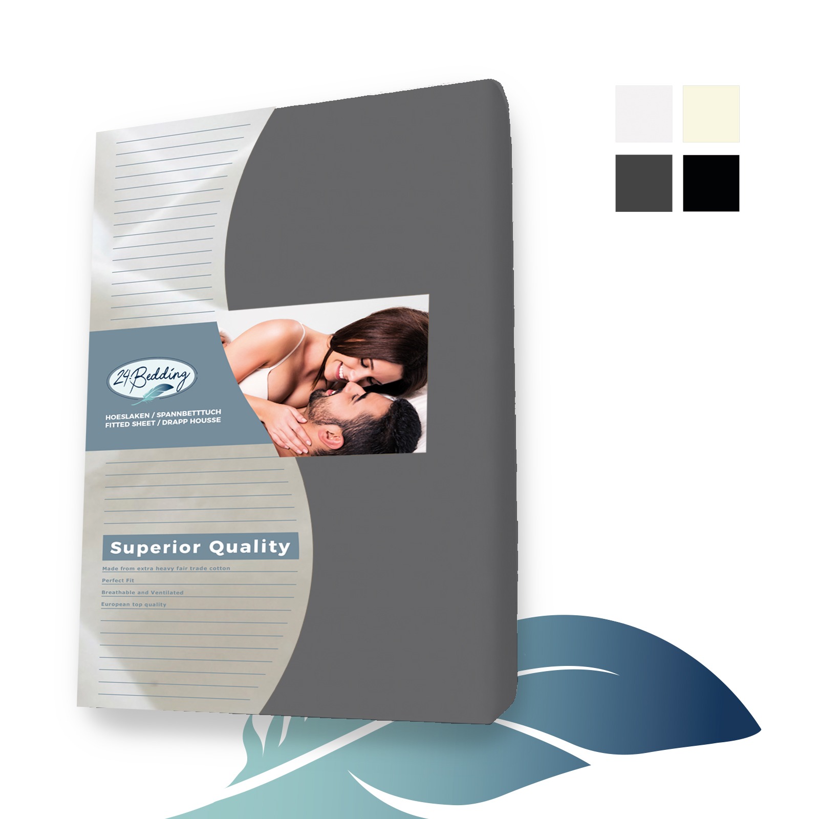 2-er pack!! Jersey Topper Spanbettlaken - Spannbetttuch 90 x 200 cm dunkel Grau main product photo