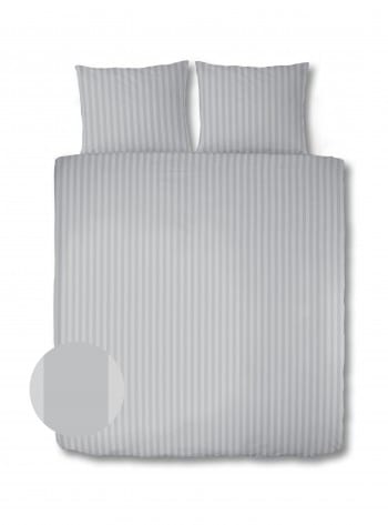 Funda nórdica de satén con rayas - 200 x 200/220 cm - gris plateado main product photo