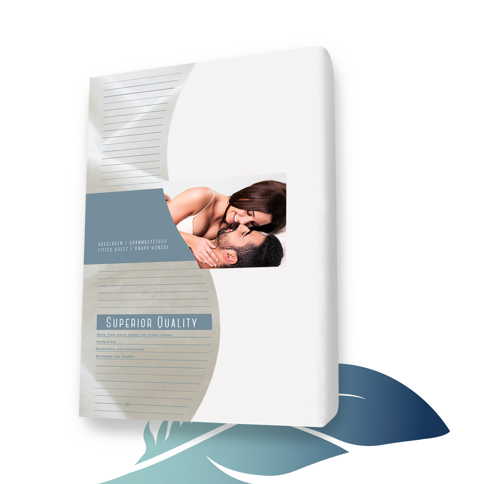 Paquet double - Drap-housse en Satin de Coton 90 x 220 cm Blanc main product photo