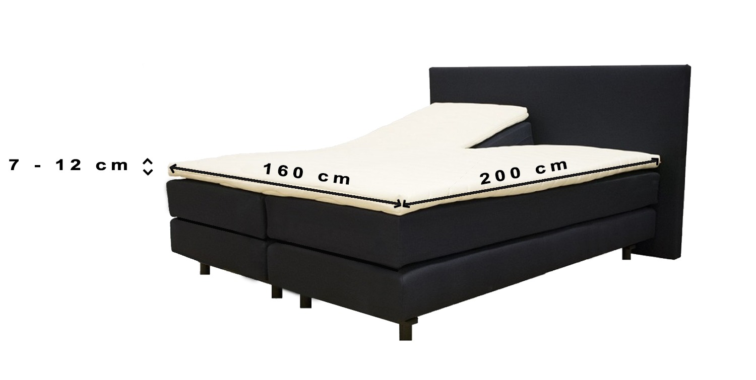 Katoenen hoeslaken passend voor splittopper matrassen van 160 x 200 cm donker Grijs