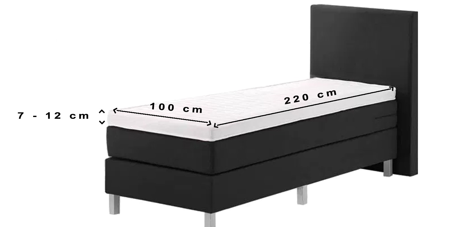 Geschikt voor topper matras tot en met 12 cm hoogte en de maat 100 x 220 cm